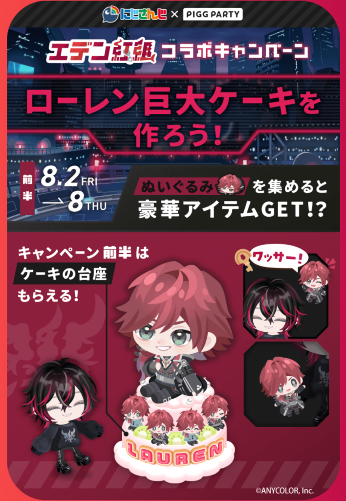 ローレン巨大ケーキを作ろう! リコがコラボ限定のリコとして貰えて回せてたら良イベなんだろうけどねw エデン紅組コラボキャンペーン